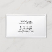 White Border Monogram Auto Mechanic Visitekaartje (Achterkant)