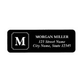 White Border Monogram Naam Bewerkbaar Kleurenadres Etiket (Voorkant)
