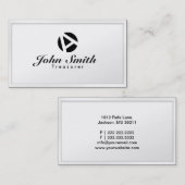 White Border Monogram Treasurer Visitekaartje (Voorkant / Achterkant)