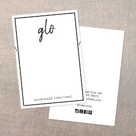 White Border Signature Ketting Bracelet Display Visitekaartje