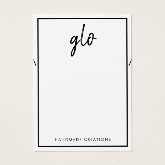 White Border Signature Ketting Bracelet Display Visitekaartje (Voorkant)