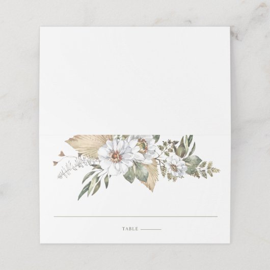 White Botanical Bohemian Plaatskaartje (Buitenkant ongevouwen)