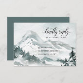 White Botanical | Kindly Antwoord | RSVP-kaart (Voorkant / Achterkant)