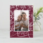 White Botanicals Photo Wedding Save The Date (Staand voorkant)