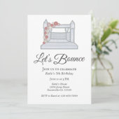 White Bounce House Balloon Garland Birthday Kaart (Staand voorkant)