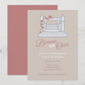 White Bounce House Boho Balloon Garland Birthday Kaart (Voorkant / Achterkant)