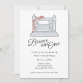 White Bounce House Pink Balballon Garland Birthday Kaart (Voorkant)