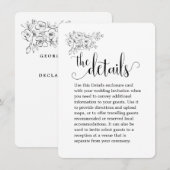 White Bouquet we doen de details van de bruiloft Informatiekaartje (Voorkant / Achterkant)