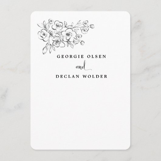 White Bouquet we doen de details van de bruiloft Informatiekaartje (Achterkant)