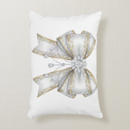 white bow accent kussen