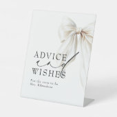 White Bow Advies en Wishes Vrijgezellenfeest Reclamebord Met Voetstuk (Voorkant)