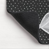 White bow and Ribbon on Stippen met naam Muismat (Hoek)