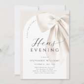 White Bow Arch Hens Evening Invitation Kaart (Voorkant)