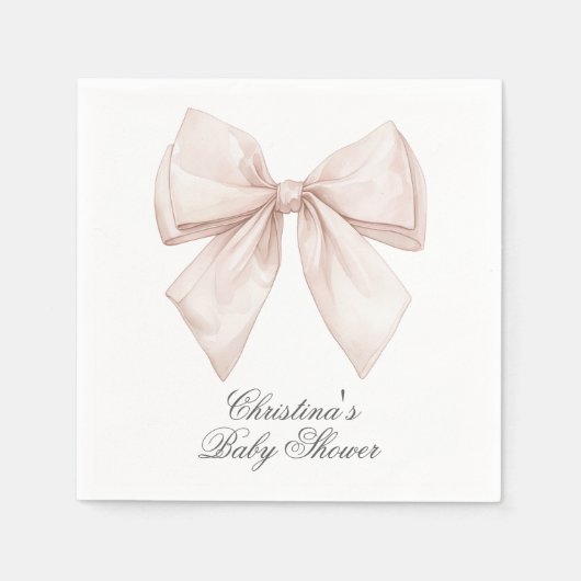White Bow-Baby shower Servet (Voorkant)