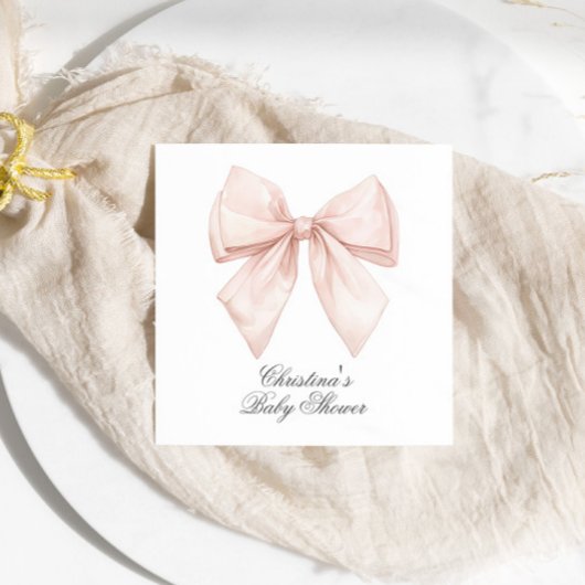 White Bow-Baby shower Servet