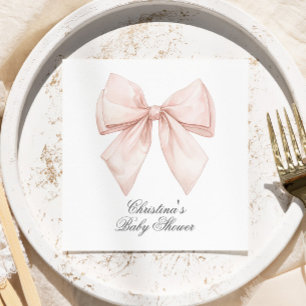 White Bow-Baby shower Servet