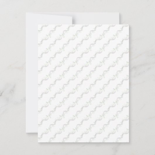 White Bow Baby's Breath Doop Kaart (Achterkant)