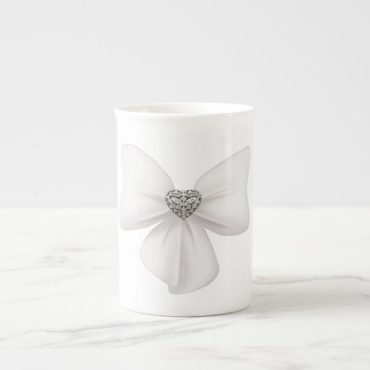 White Bow Bone China Mok (Voorkant)