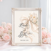 White Bow Bridal Shower Cards and Gifts Poster