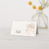 White Bow Bridal Shower Place Card Plaatskaartje (Voorkant)