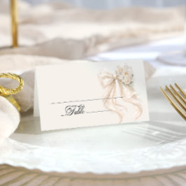 White Bow Bridal Shower Place Card Plaatskaartje