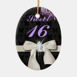 White Bow Diamant Kroonluchter Sweet Sixteen Keramisch Ornament