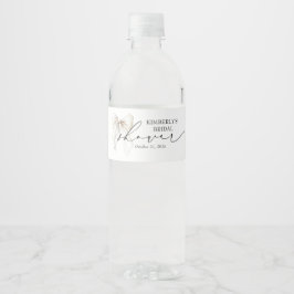 White Bow Elegant Chic Bridal Shower Party Waterfles Etiket