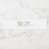 White Bow Elegant Chic Bridal Shower Party Waterfles Etiket (Enkel label)