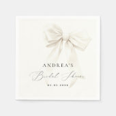 White Bow Elegant Script Classy Chic Vrijgezellenf Servet (Voorkant)