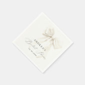 White Bow Elegant Script Classy Chic Vrijgezellenf Servet (Hoek)