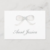 White Bow Flat Place Card (Voorkant)