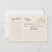 White Bow Floral Bridal Shower Recipe Card (Voorkant)