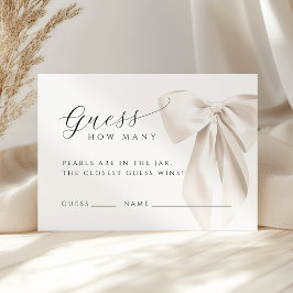 White Bow Guess How Many Game Card Informatiekaartje