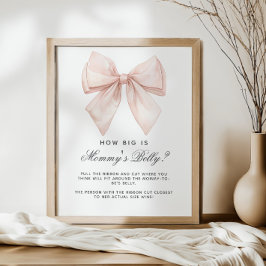 White Bow Hoe groot is het buikdouchespel van mama Poster