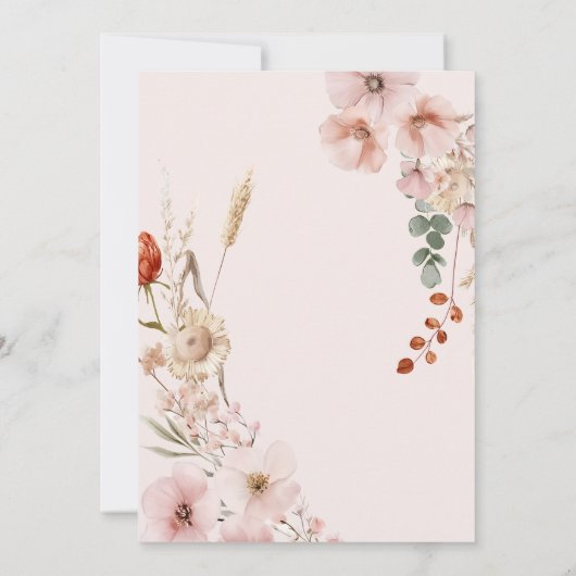 White Bow is een meisje bloemenBaby shower Kaart (Achterkant)