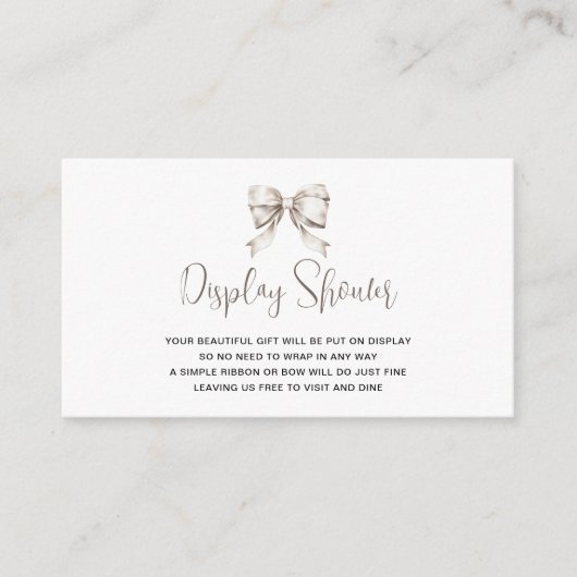 White Bow lint  Display Douche Informatiekaartje (Voorkant)