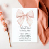 White Bow Little Girl Baby shower Kaart