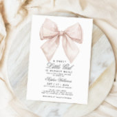 White Bow Little Girl Baby shower Kaart
