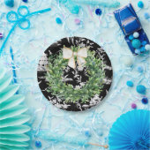 White Bow Monogram Chinoiserie Preppy Papieren Bordje (Feest)