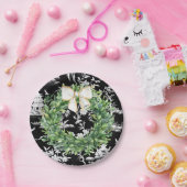 White Bow Monogram Chinoiserie Preppy Papieren Bordje (Feest)