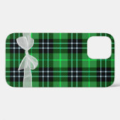 White bow on Green Tartan Pset Case-Mate iPhone Case (Achterkant (horizontaal))