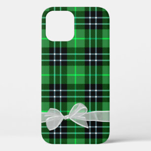 White bow on Green Tartan Pset Case-Mate iPhone Case