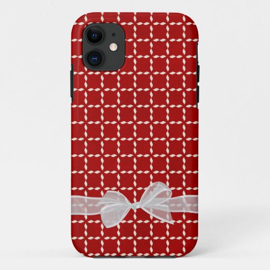 White bow op rood Case-Mate iPhone case (Achterkant)