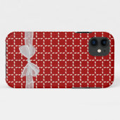 White bow op rood Case-Mate iPhone case (Achterkant (horizontaal))