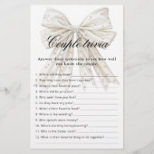 White Bow Parels Paar Trivia Vrijgezellenfeest Spe (Voorkant)