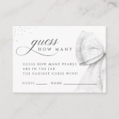 White Bow Pearls raden hoeveel Vrijgezellenfeest K Informatiekaartje (Voorkant)