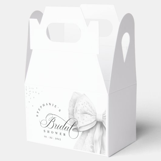 White Bow Pearls Vrijgezellenfeest Bedankdoosjes (Geopend)