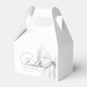 White Bow Pearls Vrijgezellenfeest Bedankdoosjes (Voorkant Zijde)