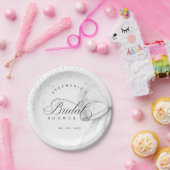 White Bow Pearls Vrijgezellenfeest Papieren Bordje (Feest)