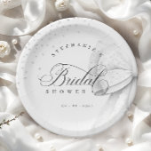 White Bow Pearls Vrijgezellenfeest Papieren Bordje